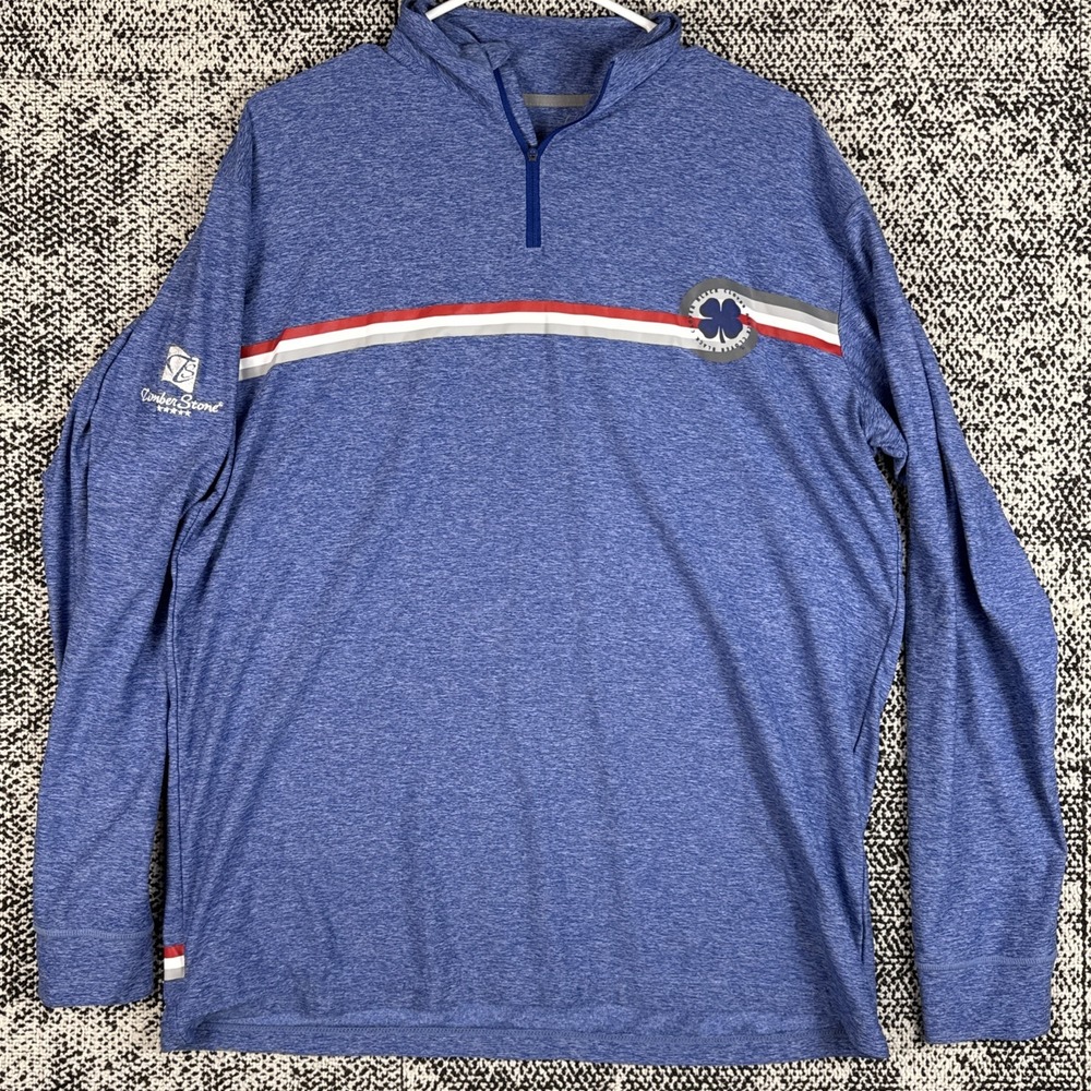 Black Clover Live Lucky 1/4 Zip Pullover Mens Medium Blue Golf Timberstone GC